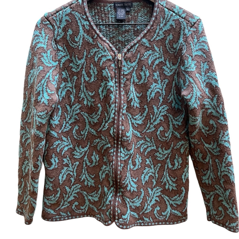 Nomadic Traders Brown And Teal Patterned Shacket … - image 8
